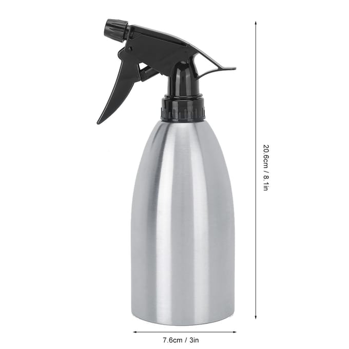 500ml Roestvrij Staal Tuinieren Keuken Watergeven Sproeifles Verstelbaar Mondstuk Kan gray