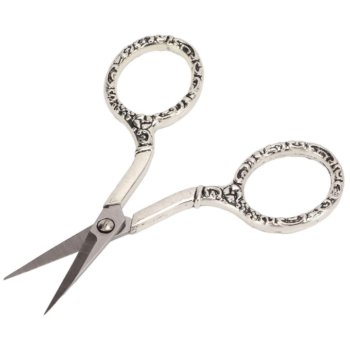 Ciseaux de couture Vintage Chaîne Argent Bauhinia Acier Inoxydable Pointus Petits Ciseaux de Couture Broderie Avec Étui white