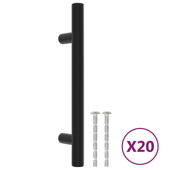 vidaXL - Handvatten - 20 - st - 96 - mm - roestvrij - staal - zwart