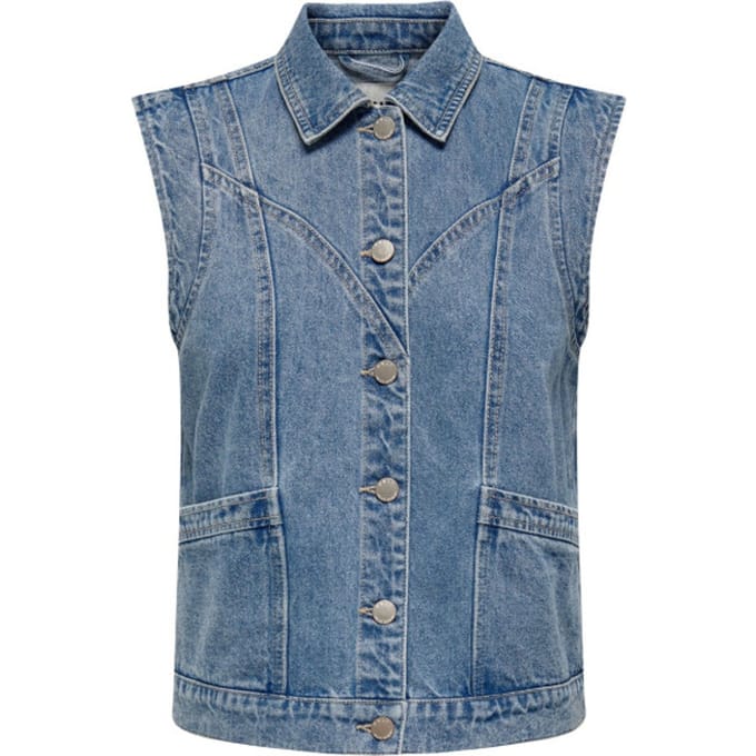 Only Onlkennedy sl dnm waistcoat bj blue denim