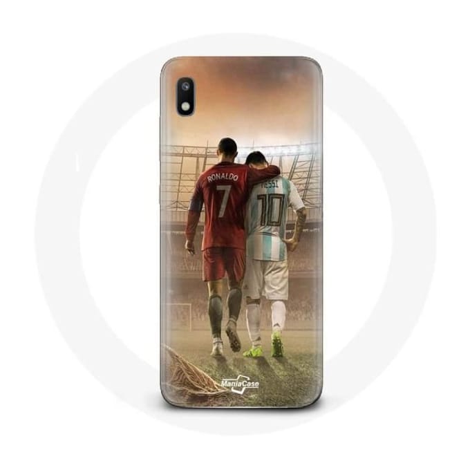 Coque - maniacase - Samsung Galaxy A10 - Noir - Souple - Cristiano Ronaldo Messi GOAT noir