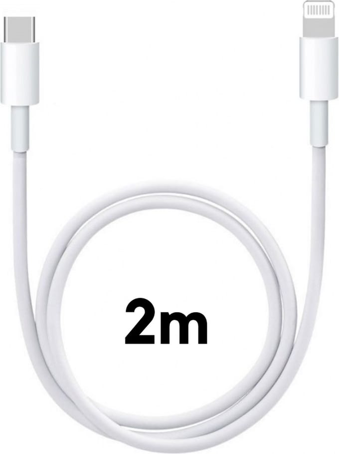 Lightning naar USB C Kabel Wit - 2 meter - Oplaadkabel voor iPhone 14 / 14 PLUS / 14 PRO / 14 PRO MAX / 13 / 13 MINI / 13 PRO / 13 PRO MAX