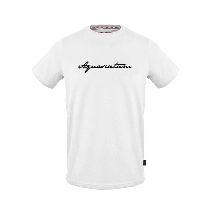 Aquascutum Heren Logo Geribd Kraag T-shirt (Wit)