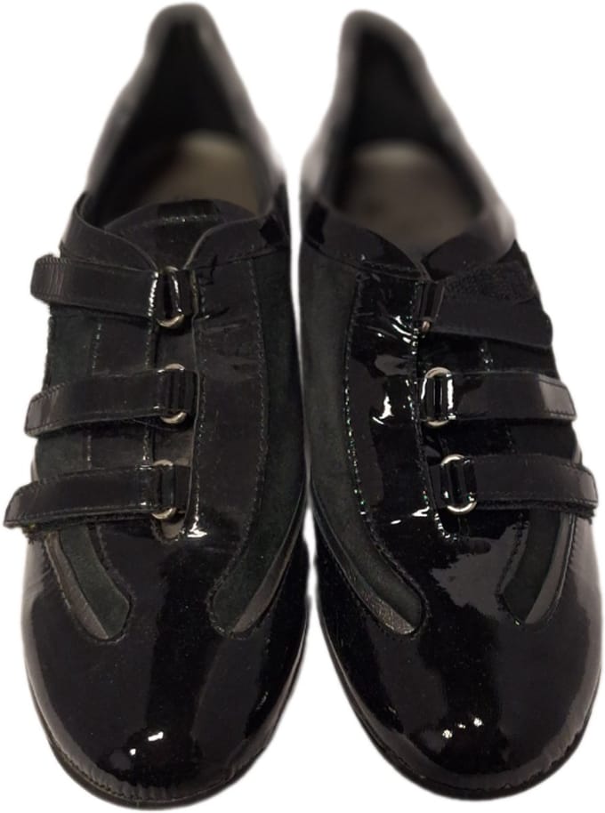 HORNET by Botticelli- LUXE SNEAKER - LAK/ LEER/ VELVET & VELCRO SLUITBANDJES-40