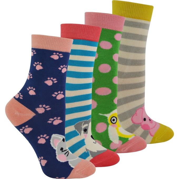 Miss Sparrow - Set van 4 bamboesokken voor meisjes - Diverse