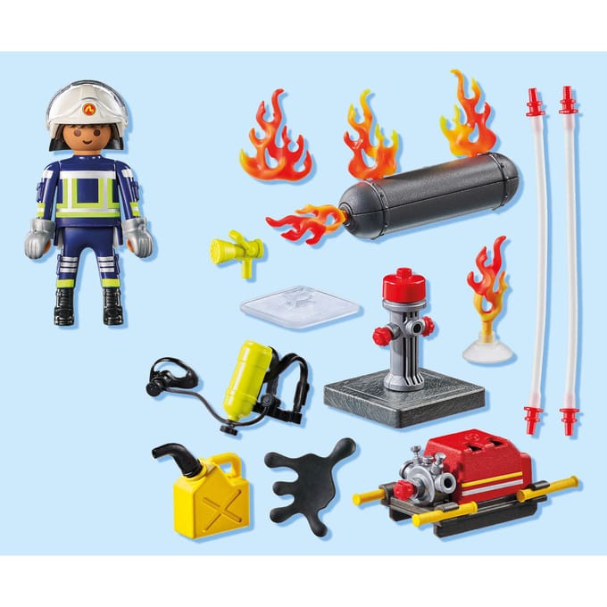 PLAYMOBIL Action Heroes Brandweerman met waterpomp 71826