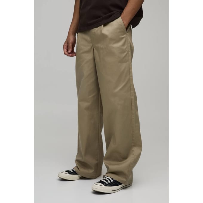 Wide Fit Pleat Front Work 365 Trouser | Sand | Size 48