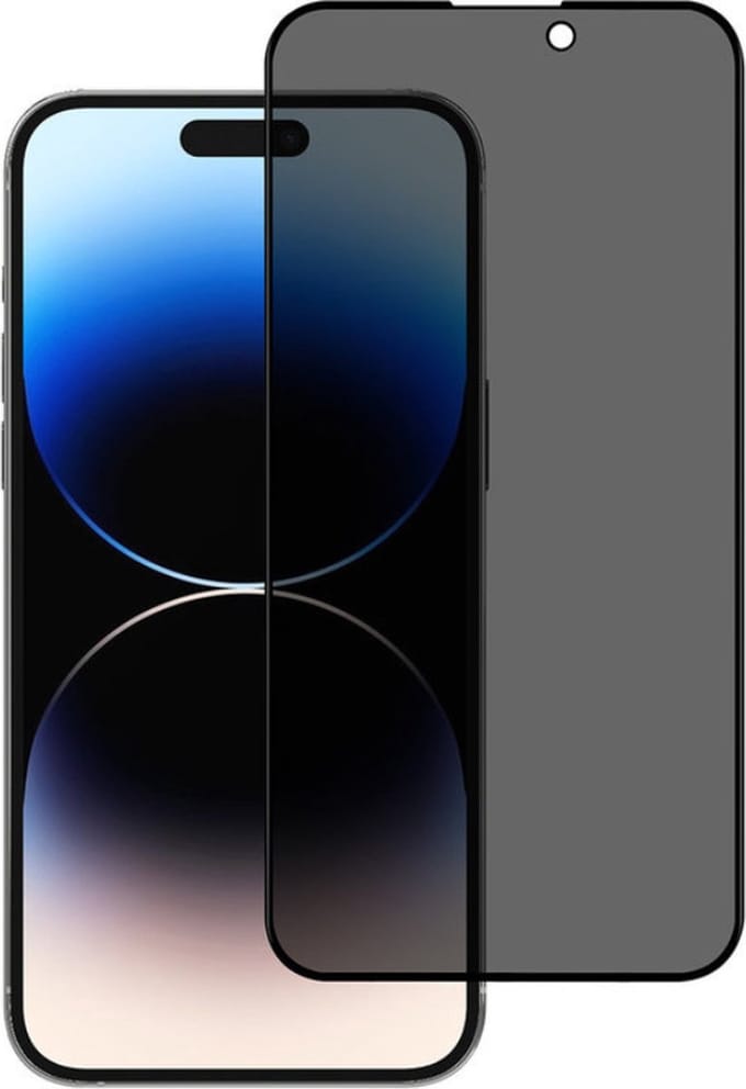 Box van 10 - UNIQ Accessory iPhone 14 Pro Max Privacy Glass Screenprotector - Zwart