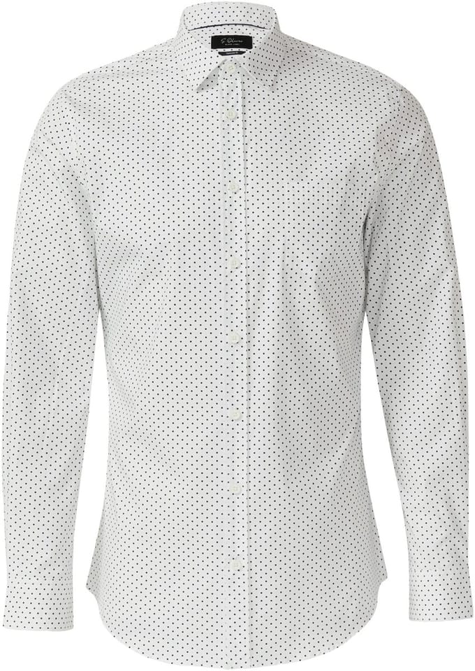 s.Oliver BLACK LABEL - Heren hemd - Maat 44 - Mannen - wit - katoen