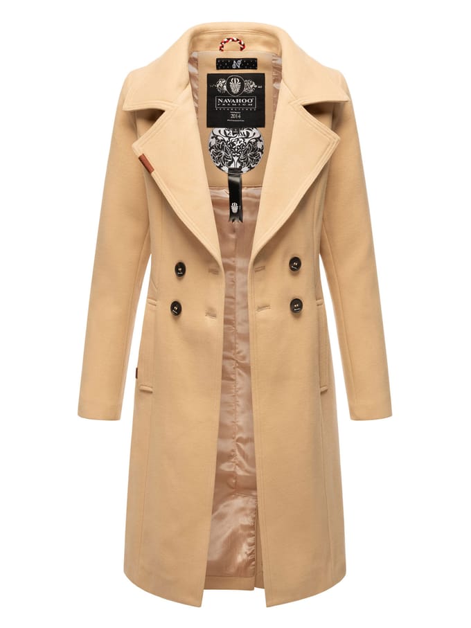 Navahoo Dames Trenchcoat Wooly – Premium Wintermantel met Elegante Pasvorm
