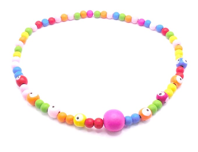 Kinderketting met oogjes diverse kleuren - Verjaardagscadeau