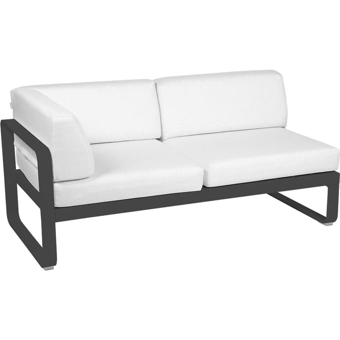 Fermob BELLEVIE hoekmodule links - 47 antraciet mat - 81 witgrijs