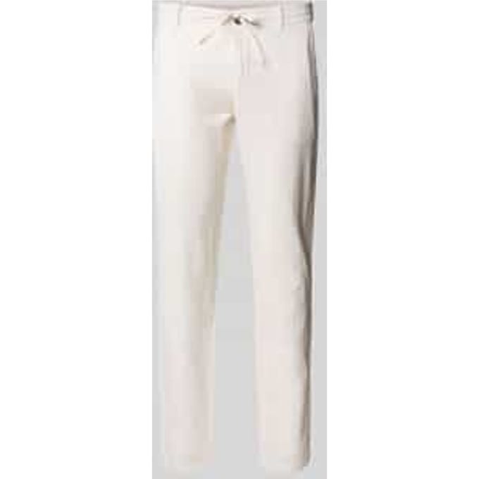 Tapered fit linnen broek met elastische band