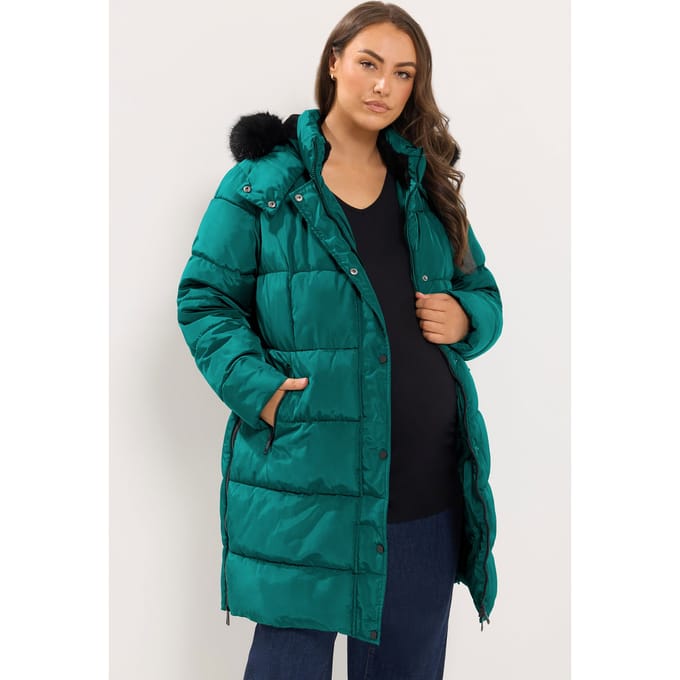 Bump It Up Maternity Blauwgroene Gevoerde Midijas Size 42