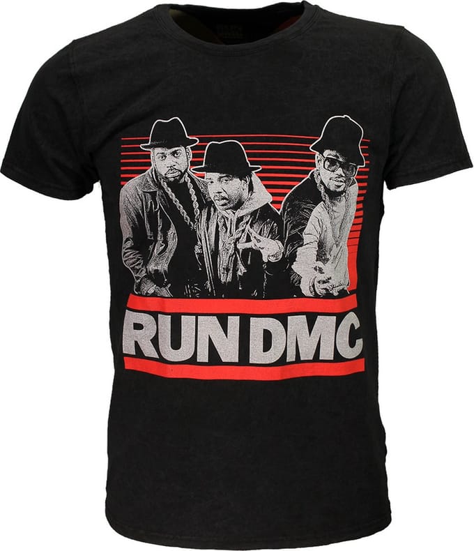 Run DMC Gradient Bars Dip Dye / Mineral Wash T-Shirt - Officiële Merchandise - M