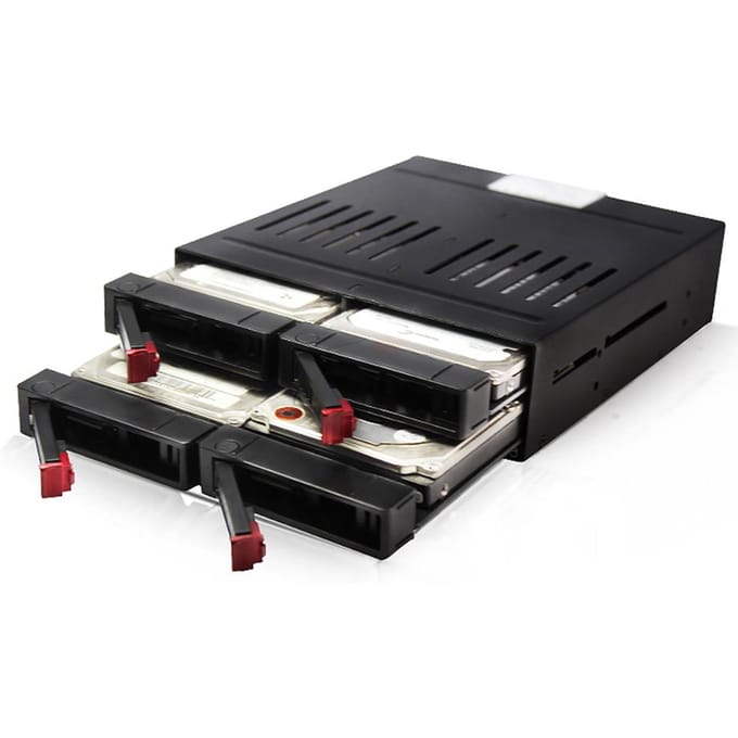 HE-2006 4-slot Intern Harde Schijf Rack Ondersteunt Vier 2.5 inch SATA HDD/SSD Eenvoudig zwart