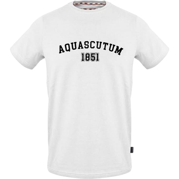 Aquascutum Heren Logo Crew Neck Regular T-shirt (Wit)