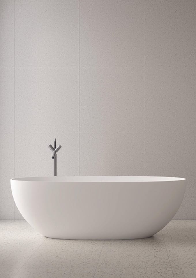 Zeza Solid Vrijstaand Bad - 150x72cm - solid surface - mat wit