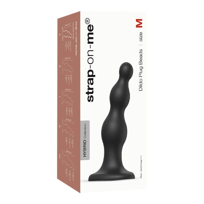Strap-On-Me - Dildo Plug Beads - Zwart M