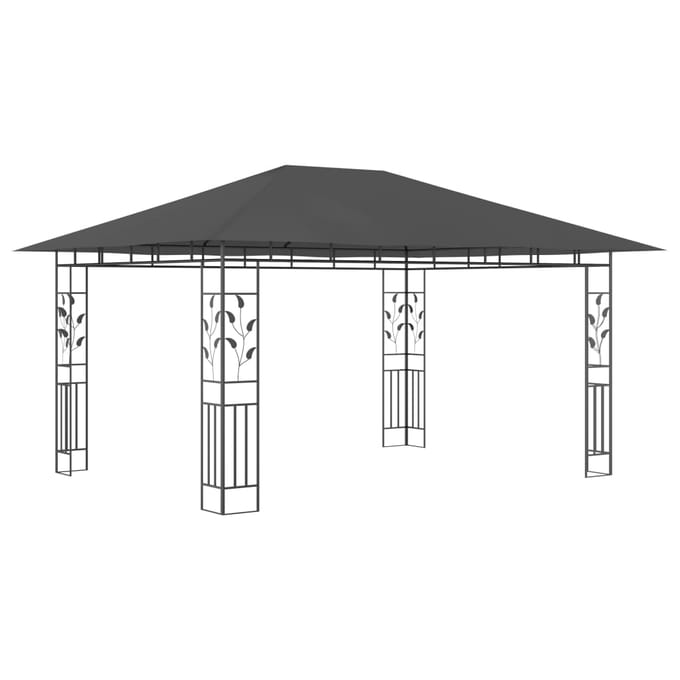 vidaXL - Prieel - met - klamboe - 180 - g/m² - 4x3x2,73 - m - antraciet