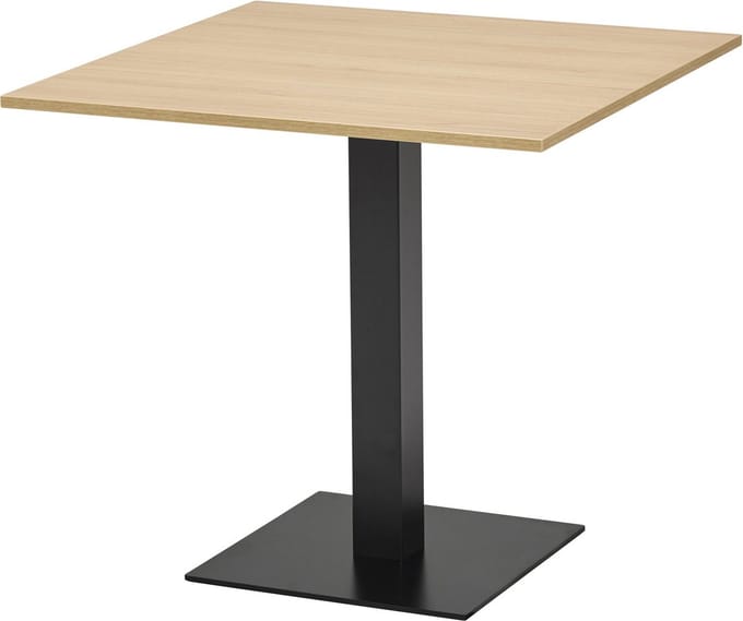 T60 Kolomtafel vierkant - 70x70 cm - Eiken Natuur / Zwart frame
