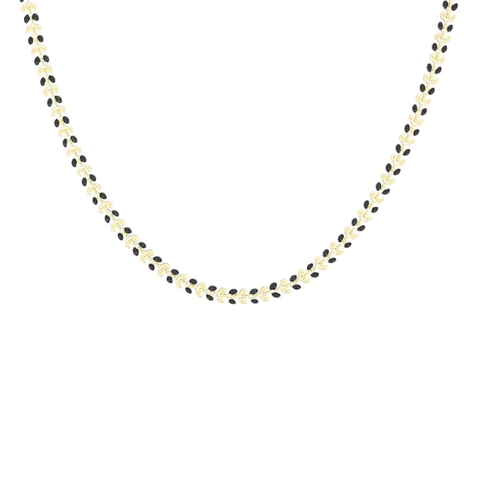 Gold/ black necklace with leaves