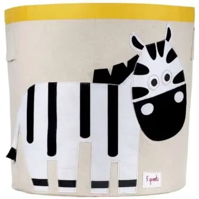3 Sprouts - Storage Bin - Black and White Zebra /Furniture /Black and White