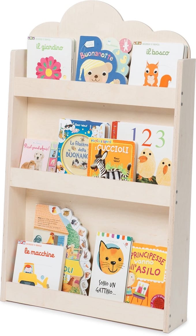 Dotty Natural huis boekenkast Montessori multiplex 60x95x13cm