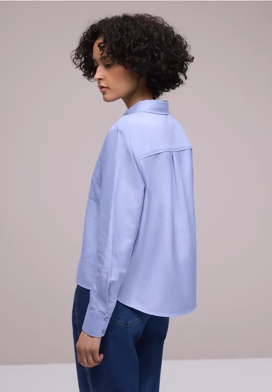Overhemdblouse met borstzakken