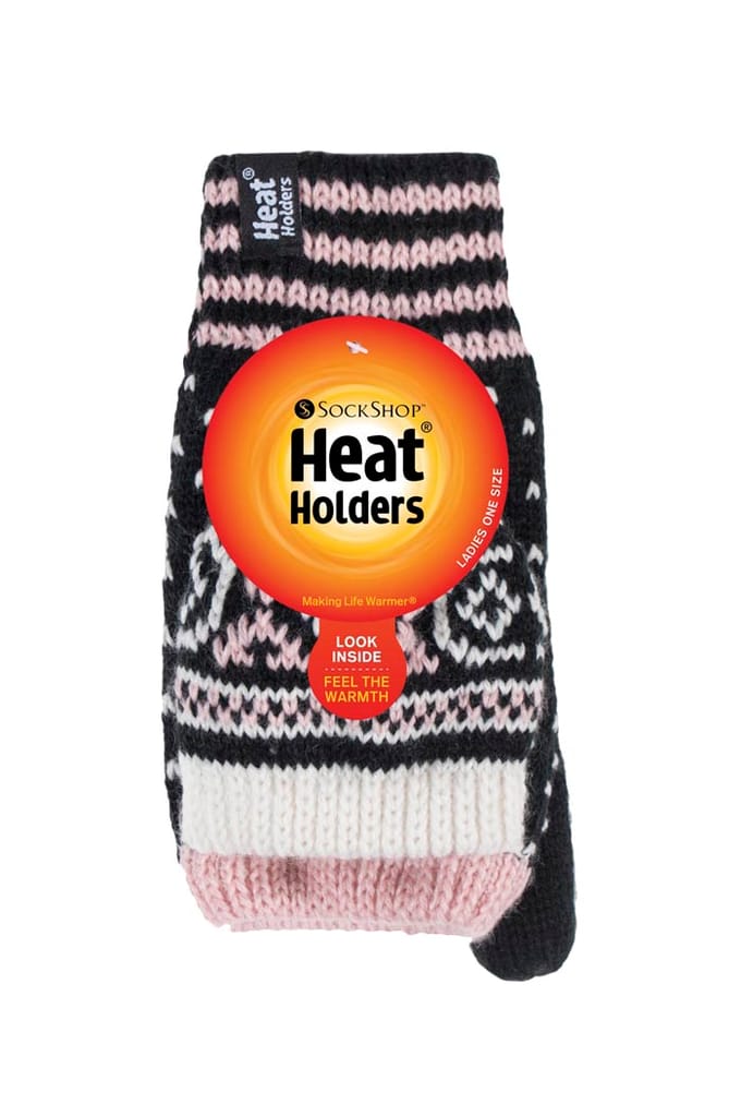 Heat Holders - Fairisle ThermischConverter-handschoenen - Zwart