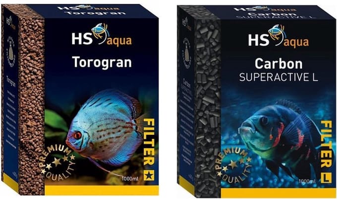 HS-aqua - Torogran + HS-aqua - Carbon Superactive - Aquarium Filtermateriaal - 2x 1 Liter - combideal