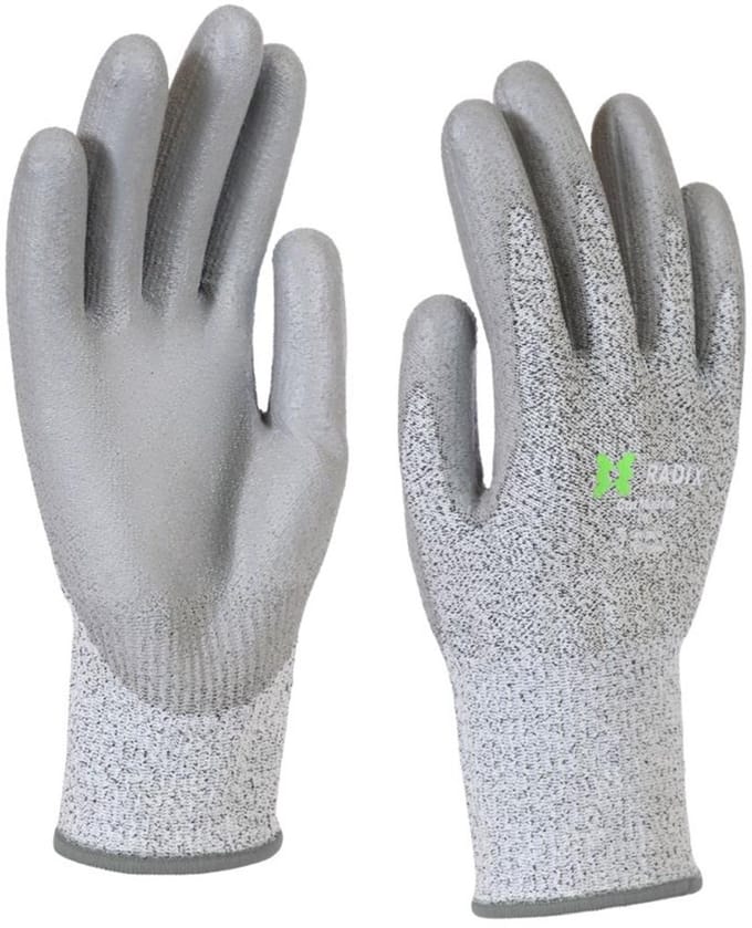 Radix CutMaster - Snijbestendige werkhandschoenen - PU Coating - Grey - M9 / L