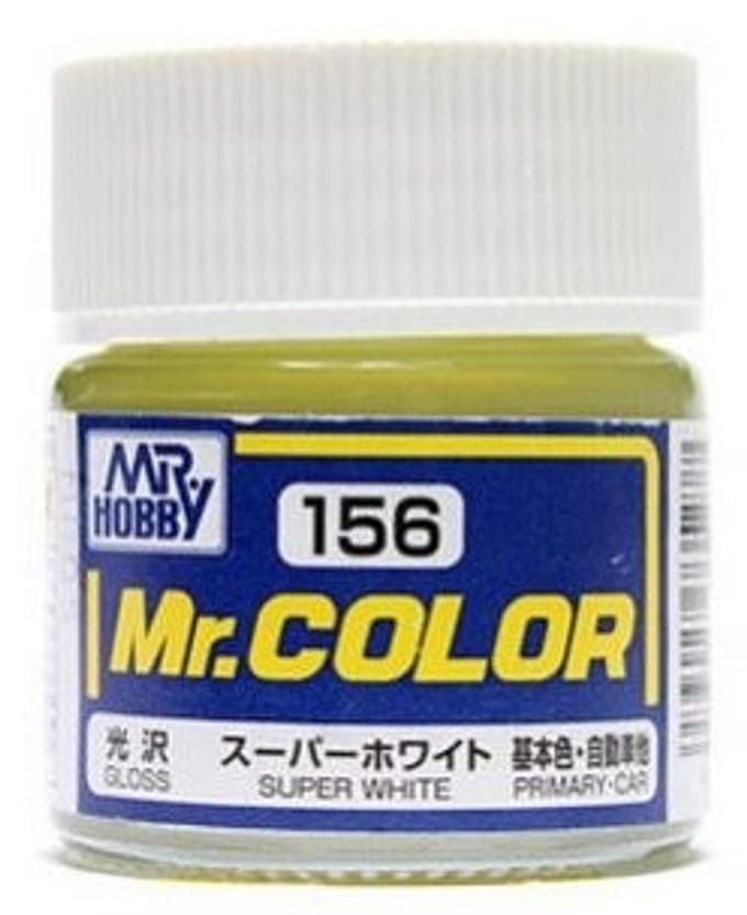 Gunze Mr. Hobby C-156 - Mr. Color 10 ml Super White Iv - Lacquer Modelbouwverf