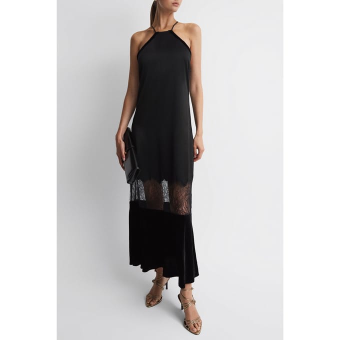 Reiss Lace Panel Maxi Dress — Black Taglia: 6 | Maxi abiti Outlet | Donna | Nero