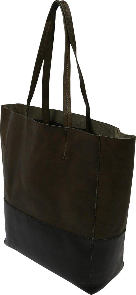 s.Oliver Leren Schoudertas Shopper Khaki / Oliv Multico Groene Veelkleurig