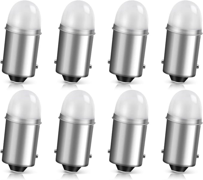 Set van 8 Witte BA9S T4W LED Lampen 12V Chipset 2835 2SMD