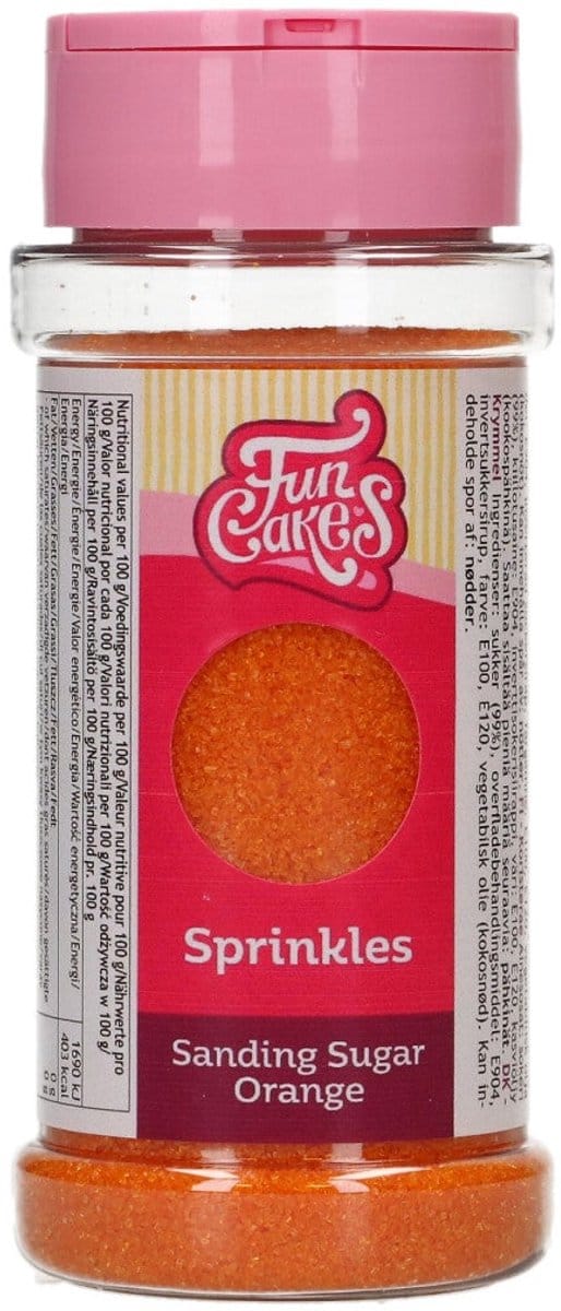 FunCakes Sanding Sugar - Oranje - 80g - Gekleurde Suiker - Eetbare Taartdecoratie