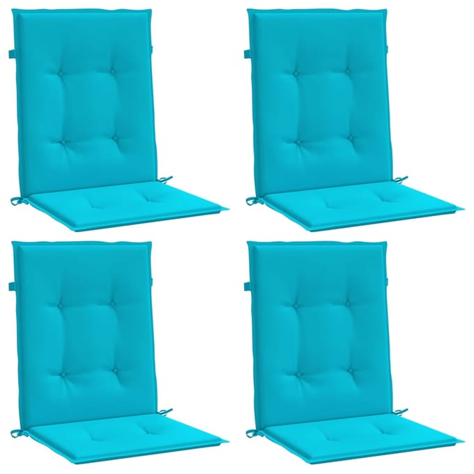 vidaXL - Stoelkussens - 4 - st - lage - rug - stof - turquoise