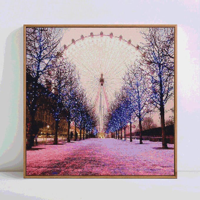 Peinture Diamant 5D DIY Paysage Broderie Diamant Rond Complet Vente Diamant 30x30 gray