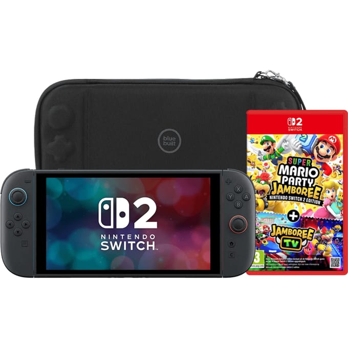 Nintendo Switch 2 + Super Mario Party Jamboree + BlueBuilt Beschermhoes