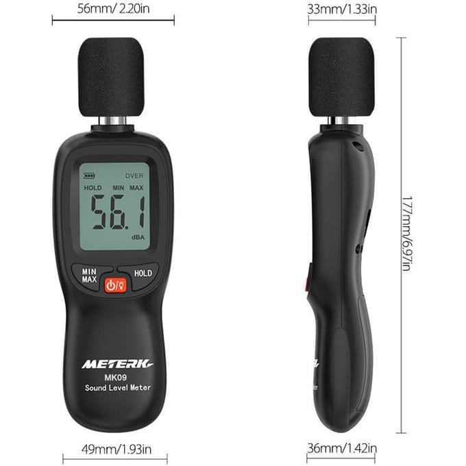 Mesureur 30-130dB(À) Sonomètre numérique LCD mesure du Volume sonore