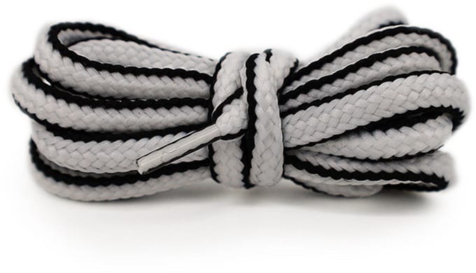 Braided laces - wit/zwart - 120cm - voor oa van Bommel