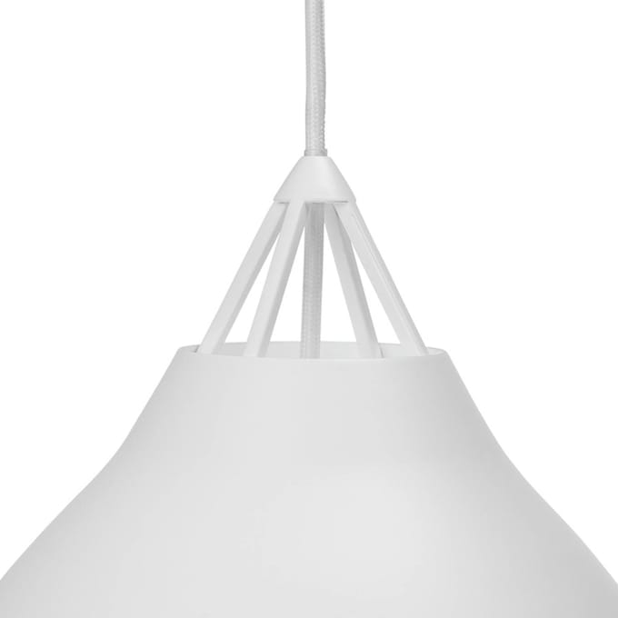 Dyberg Larsen hanglamp Pyra, Ø 23 cm, wit, metaal
