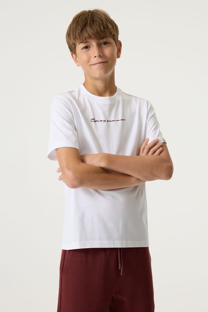 GARCIA Jongens Print T-shirt Wit Korte mouw