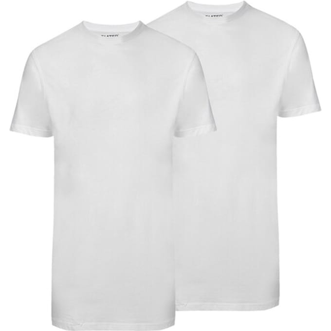 Slater 7700 - Basic Fit Extra Lang 2-pack T-shirt ronde hals korte mouw wit 3XL 100% katoen