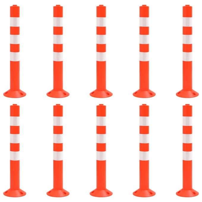 vidaXL Verkeerspalen 10 st 75 cm PE