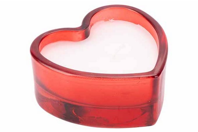 Geurkaars Heart Rood 8x8xh4cm Glas