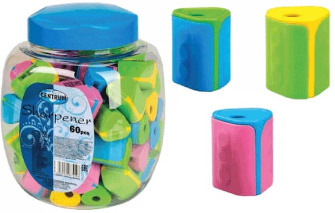 Centrum puntenslijpers set - 60 stuks met opvangbakje kleurrijk.