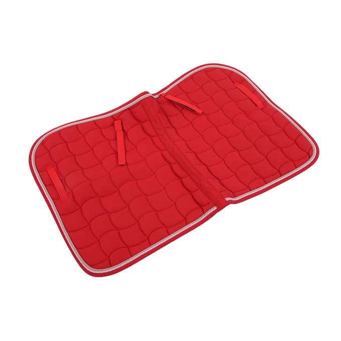 Tapis de selle souple et respirant polyvalent à double corde avec sangle à main et sangle de sangle pour bleu foncé