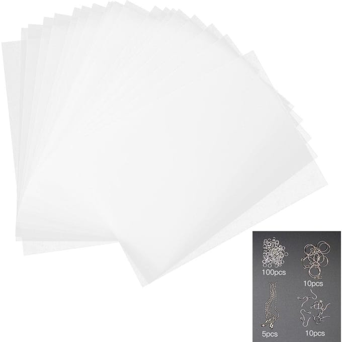 Krimpkous Folie Set DIY Oorbellen Sleutelhanger Spelden Printbaar Krimpend Materiaal20145-2# white